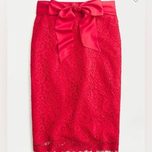 💛JCREW SATIN BOW LACE SKIRT💛
